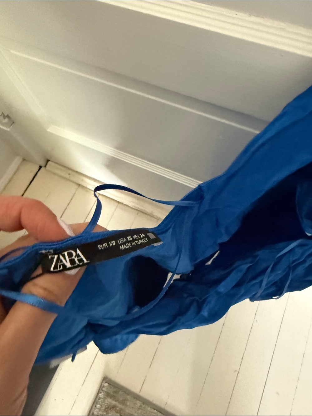 NWT Zara Halter Blue Mini Dress Size XS - Picture 7 of 8